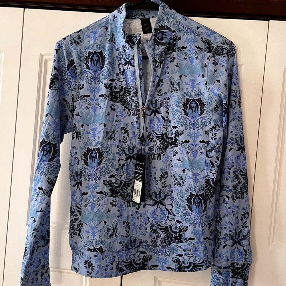 Greyson NEW  Blue and Black Patterned Women's Quarter Zip